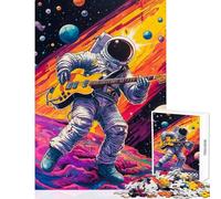 1000 Pieces Jigsaws Adults Puzzles Gifts Astronaut Playing Guit Family Game Staycation Kill Time Educational Toy for Is Ideal As A Gifts (38X26CM)