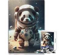 1000 Pieces Jigsaws Adults Puzzles Gifts Astronaut Space Panda Bear Brainteaser Family Games Analysis And Logic DIY Toys Size 38x26cm