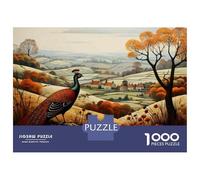 1000 Pieces Jigsaws Adults Puzzles Gifts Autumn Landscape with Peacock Jigsaw for Adults Brain Teaser Game Perfect Decoration Challenging To Complete 38x26cm/1000pcs