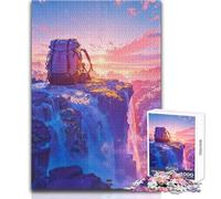 1000 Pieces Jigsaws Adults Puzzles Gifts Backpack Camp Waterfall Brainteaser Family Games Analysis And Logic DIY Toys Size 38x26cm