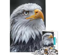 1000 Pieces Jigsaws Adults Puzzles Gifts Bald Eagle Portrait Animal Jigsaw Puzzle Relaxing Games Analysis And Logic Great Gifts for Gaming (Size 38x26cm)