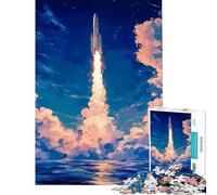 1000 Pieces Jigsaws Adults Puzzles Gifts Beyond The Horizon︰ Rocket to The Stars Learning Educational Toys Educational Game Home Art Decor Great Gifts (Size 38x26cm)
