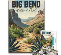 1000 Pieces Jigsaws Adults Puzzles Gifts Big Bend National Park Wall Decoration Brain Teaser Game Suitable for Ages 14 And Up (size 50x75cm)