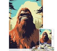 1000 Pieces Jigsaws Adults Puzzles Gifts Bigfoot Simple Vector Art Adult Jigsaw Puzzles Pattern Assembly for Birthday, for Friends And Family (38x26cm)