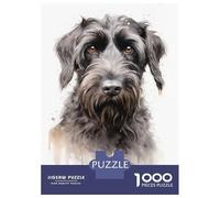1000 Pieces Jigsaws Adults Puzzles Gifts Black Russian Terrier Dog Puzzles for Adults Fun Games Staycation Kill Time Birthday Present, Gifts, 70x50cm/1000pcs