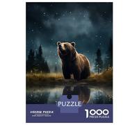 1000 Pieces Jigsaws Adults Puzzles Gifts Brown Bear Starry Jigsaws for Adults Relaxing Games Wall Decoration Birthday Present, Gifts, 70x50cm/1000pcs