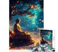 1000 Pieces Jigsaws Adults Puzzles Gifts Buddha Meditation Educational Game Staycation Kill Time Home Decoration Toys for Is Ideal As A Gifts (38X52CM)
