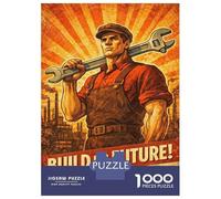 1000 Pieces Jigsaws Adults Puzzles Gifts Build for The Future Propaganda Puzzle for Adults Fun Games But Fun And Humorous Gifts for Friends And Family 38x26cm/1000pcs