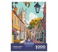 1000 Pieces Jigsaws Adults Puzzles Gifts Bury St Edmunds Town Jigsaw for Adults Relaxing Games Difficult Challenge Birthday Present, Gifts, 38x26cm/1000pcs
