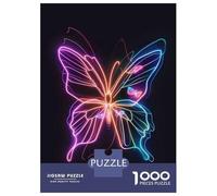 1000 Pieces Jigsaws Adults Puzzles Gifts Butterfly Neon Animal Puzzle for Adults Hands-on Game Analysis And Logic Challenging To Complete 70x50cm/1000pcs