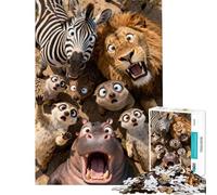 1000 Pieces Jigsaws Adults Puzzles Gifts Cartoon Animals with Surprised Expressions Jigsaw Puzzle Relaxing Games Analysis And Logic Great Gifts for Gaming (Size 38x26cm)