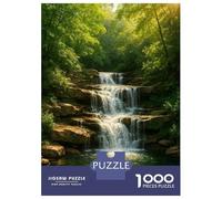 1000 Pieces Jigsaws Adults Puzzles Gifts Cascading Waterfall in Lush Green Forest Puzzles for Adults Fun Games Staycation Kill Time Birthday Present, Gifts, 70x50cm/1000pcs