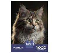 1000 Pieces Jigsaws Adults Puzzles Gifts Cat AI Generative Puzzles for Adults Fun Games Staycation Kill Time Birthday Present, Gifts, 52x38cm/1000pcs
