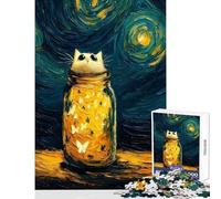 1000 Pieces Jigsaws Adults Puzzles Gifts Cat in A Jar Painting Educational Game Staycation Kill Time Home Decoration Toys for Is Ideal As A Gifts (38X26CM)