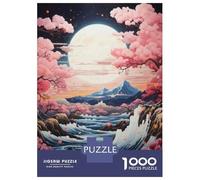 1000 Pieces Jigsaws Adults Puzzles Gifts Cherry Blossom Moonlit Ocean Jigsaw for Adults Anti-Stress Toys Hand Speed Race Educational Challenge 38x26cm/1000pcs