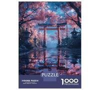 1000 Pieces Jigsaws Adults Puzzles Gifts Cherry Blossom Torii Gate Puzzle for Adults Hands-on Game Analysis And Logic Challenging To Complete 52x38cm/1000pcs