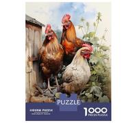 1000 Pieces Jigsaws Adults Puzzles Gifts Chicken Farm Animals Jigsaw Fun Games Precision Cutting Gifts for Friends And Family 38x26cm/1000pcs