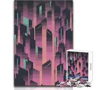 1000 Pieces Jigsaws Adults Puzzles Gifts Cityscape Abstract Art Educational Family Game Difficult Challenge Gifts Ideas Size 50x75cm