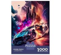 1000 Pieces Jigsaws Adults Puzzles Gifts Cityscape Future Car Puzzles for Adults Fun Games Staycation Kill Time Birthday Present, Gifts, 70x50cm/1000pcs