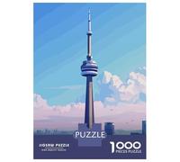 1000 Pieces Jigsaws Adults Puzzles Gifts CN Tower Toronto Jigsaw for Adults Relaxing Games Difficult Challenge Birthday Present, Gifts, 70x50cm/1000pcs