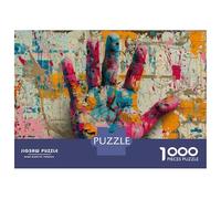 1000 Pieces Jigsaws Adults Puzzles Gifts Colorful Painted Hand Art Jigsaw for Adults Brain Teaser Game Perfect Decoration Challenging To Complete 70x50cm/1000pcs
