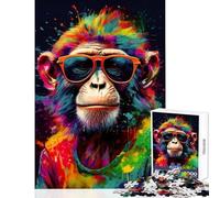 1000 Pieces Jigsaws Adults Puzzles Gifts Cool Monkey Art Relaxing Games Suitable for Couples Toy Wall Decor for Is Ideal As A Gifts (38x26cm)
