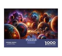 1000 Pieces Jigsaws Adults Puzzles Gifts Cosmic Planets in Space Teenager Puzzles Relaxing Games Hand Speed Race Great Gift for Gaming 70x50cm/1000pcs