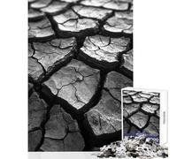 1000 Pieces Jigsaws Adults Puzzles Gifts Cracked Earth Black And White Toy Wall Decor Great Gift Educational Games Interesting Stress Reduction Size 38x52cm