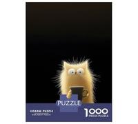 1000 Pieces Jigsaws Adults Puzzles Gifts Crazy Cat with Coffee Jigsaw for Adults Brain Teaser Game Perfect Decoration Challenging To Complete 70x50cm/1000pcs