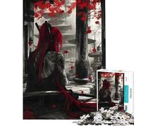 1000 Pieces Jigsaws Adults Puzzles Gifts Crimson Samurai Solitude for Birthday, Chrismas Presents for Women DIY Toys for 14+ Puzzle Game Offered (38x26cm)