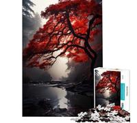 1000 Pieces Jigsaws Adults Puzzles Gifts Crimson Solitude Challenging To Complete Difficult Challenge Family Games for 14+ Puzzle Game Offered (38x52cm)