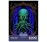 1000 Pieces Jigsaws Adults Puzzles Gifts Cthulhu Portrait Jigsaw Puzzle Brain Teaser Game Precision Cutting Educational Challenge 52x38cm/1000pcs