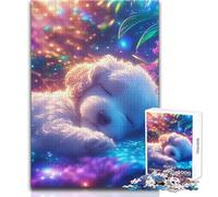 1000 Pieces Jigsaws Adults Puzzles Gifts Cute Baby Poodle Sleeping Calming Enjoyable Free Time Premium Accurate Cut Play Toy Size 50x75cm