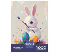 1000 Pieces Jigsaws Adults Puzzles Gifts Cute Easter Bunny Painting Eggs Puzzles for Adults DIY Toys Home Decoration Gifts for Friends And Family 38x26cm/1000pcs