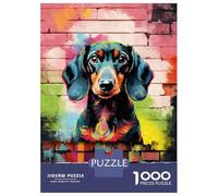 1000 Pieces Jigsaws Adults Puzzles Gifts Dachshund Dog Graffiti Puzzle for Adults Hands-on Game Analysis And Logic Challenging To Complete 38x26cm/1000pcs
