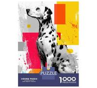 1000 Pieces Jigsaws Adults Puzzles Gifts Dalmatian Dog with Abstract Background Jigsaws for Adults Anti-Stress Toys Difficult Challenge Challenging To Complete 38x26cm/1000pcs