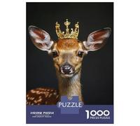 1000 Pieces Jigsaws Adults Puzzles Gifts Deer Cute King Jigsaws for Adults Anti-Stress Toys Difficult Challenge Challenging To Complete 38x26cm/1000pcs