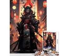 1000 Pieces Jigsaws Adults Puzzles Gifts Demonic Samurai Girl Educational Toy Art Work Gift for Educational Game Challenging To Complete Size 50x75cm