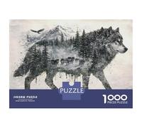 1000 Pieces Jigsaws Adults Puzzles Gifts Dire Wolf The Spirit of Ancestral Creatures Jigsaws for Adults Toy Wall Decor Wall Art Educational Challenge 38x26cm/1000pcs