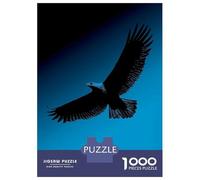 1000 Pieces Jigsaws Adults Puzzles Gifts Eagle Silhouette - Soaring Freedom on Blue Jigsaws for Adults Anti-Stress Toys Difficult Challenge Challenging To Complete 38x26cm/1000pcs