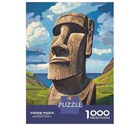 1000 Pieces Jigsaws Adults Puzzles Gifts Easter Island Moai Teenager Puzzles Hands-on Game Wall Decoration Great Gift for Gaming 52x38cm/1000pcs