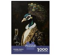1000 Pieces Jigsaws Adults Puzzles Gifts Elegant Gilded Peacock With Champagne Jigsaw for Adults Family Games A Work of Art Gifts for Friends And Family 70x50cm/1000pcs