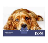 1000 Pieces Jigsaws Adults Puzzles Gifts English Cocker Spaniel Puzzles for Adults Fun Games Staycation Kill Time Birthday Present, Gifts, 70x50cm/1000pcs
