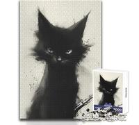 1000 Pieces Jigsaws Adults Puzzles Gifts Enigmatic Black Cat Brainteaser Family Games Analysis And Logic DIY Toys Size 50x75cm