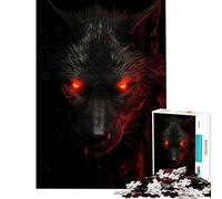 1000 Pieces Jigsaws Adults Puzzles Gifts Evil Black Wolf for Educational Game Challenge Toy Educational Game Wall Decoration Art Work Gifts (Size 38x52cm)