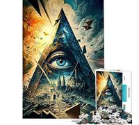 1000 Pieces Jigsaws Adults Puzzles Gifts Eye of Providence Difficult And Challenge Home Art Decor Educational Toy for And from 14 Years And over (38x52cm)