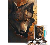 1000 Pieces Jigsaws Adults Puzzles Gifts Eyes of Eternity Wolf Difficult And Challenge Home Art Decor Educational Toy for And from 14 Years And over (50x75cm)