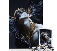 1000 Pieces Jigsaws Adults Puzzles Gifts Fallen Angel with Gold Toy Wall Decor Great Gift Educational Games Interesting Stress Reduction Size 50x75cm