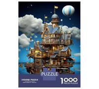 1000 Pieces Jigsaws Adults Puzzles Gifts Fantasy Floating Castle Puzzles for Adults Toy Wall Decor Perfect Decoration Challenging To Complete 52x38cm/1000pcs
