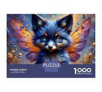 1000 Pieces Jigsaws Adults Puzzles Gifts Fantasy Fox Wings Art Print Jigsaw Puzzle Brain Teaser Game Precision Cutting Educational Challenge 52x38cm/1000pcs